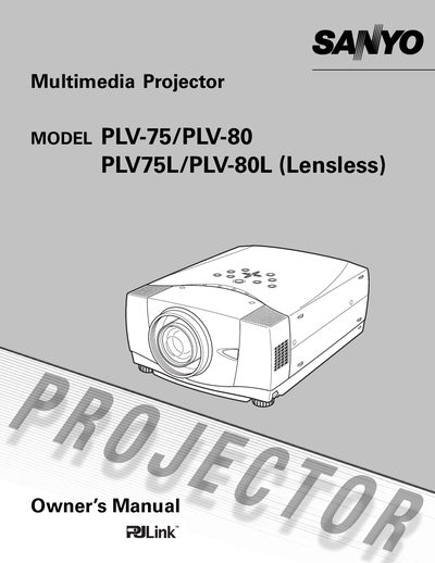 Sanyo PLV-75/PLV-80/PLV-75L/PLV-80L Owner's Manual - cover page