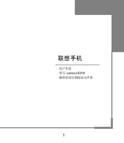 Lenovo E319 User Manual - cover page