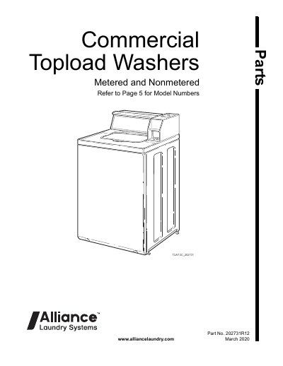 Alliance Laundry TLW13C TLW1741P TLW1750P Parts List