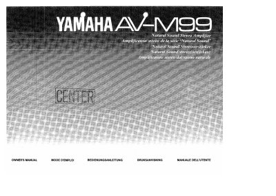 Yamaha AV-M99 Stereo System Owner's Manual - cover page