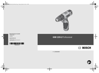 Bosch GSB 120-LI Cordless Drill User Manual - cover page