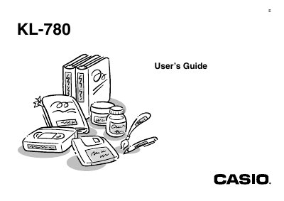 Casio KL-780 Label Printer User's Guide - cover page