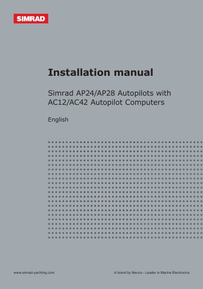 Simrad AP24/AP28 Autopilots with AC12/AC42 Autopilot Computers Installation Guide - cover page