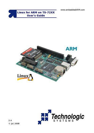 Technologic Systems TS-72XX Linux User's Guide - cover page