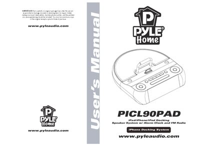 Pyle PICL90PAD Docking Speaker System User Manual