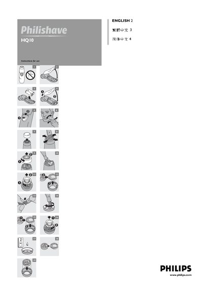 Philips HQ10 Shaver User Manual