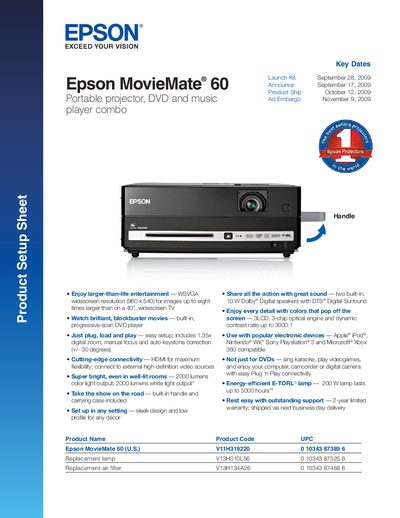 Epson MovieMate 60 User Manual - cover page