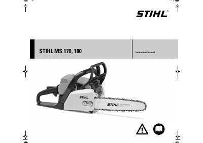 Stihl MS 170, MS 170 C, MS 180, MS 180 C Chain Saw Instruction Manual - cover page