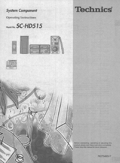 Panasonic SC-HD515 Digital Audio System Operating Instructions - cover page