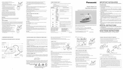 Panasonic NI-R50NR Series Steam Iron Operating Instructions - cover page