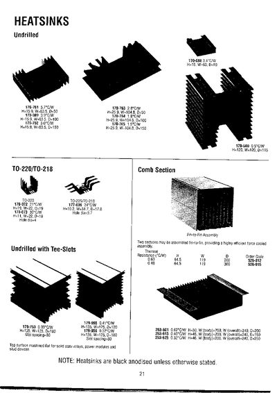 TO-220/TO-218 Heatsink Product Leaflet - cover page