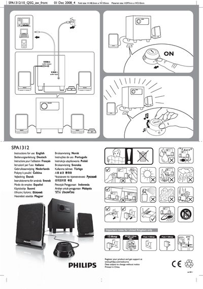 Philips SPA1312 Quick Start Guide - cover page