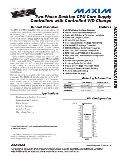 Maxim MAX1937/MAX1938/MAX1939 Datasheet - cover page