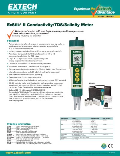 EXTECH EC400 K2 Manual - cover page