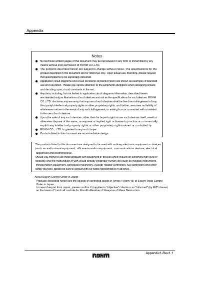 ROHM Appendix1-Rev1.1 Product Usage Notes - cover page