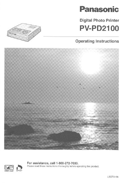 Panasonic PV-PD2100 Digital Photo Printer Operating Instructions - cover page