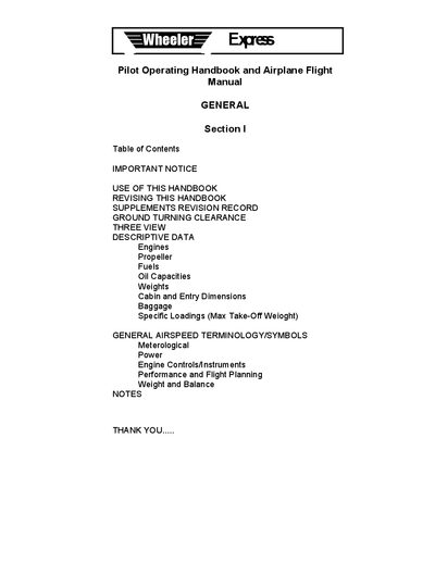 Express Design Express Pilot Operating Handbook