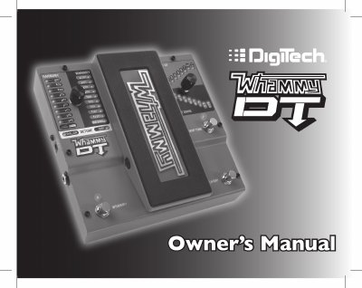 DigiTech Whammy DT User Manual
