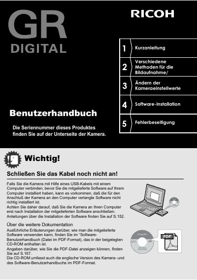 Ricoh GR DIGITAL Camera User Manual - cover page