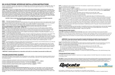 Nu-Metrics SS-10 Electronic Interface Installation Guide - cover page
