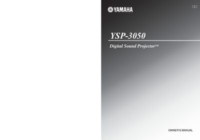 Yamaha YSP-3050 Digital Sound Projector Owner's Manual - cover page