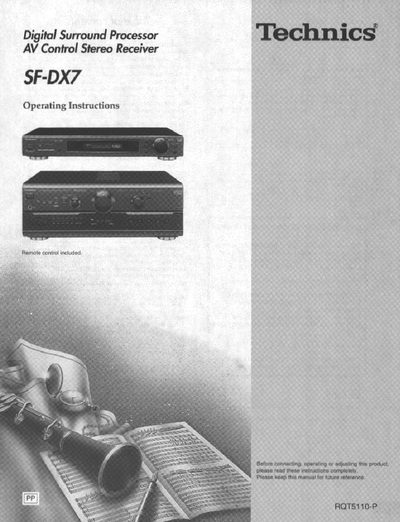 Technics SF-DX7 Digital Surround Processor Operating Instructions - cover page