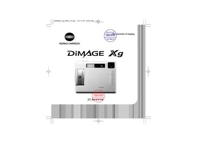 Konica Minolta DiMAGE Xg User Manual - cover page