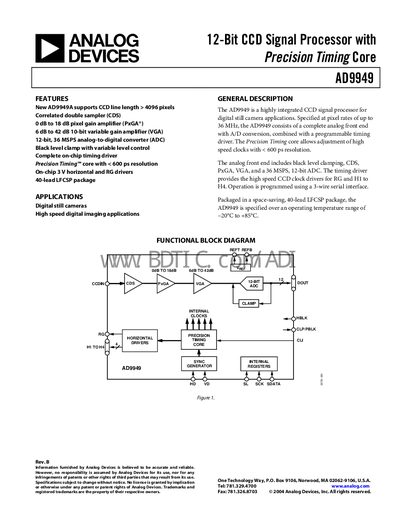 Analog Devices AD9949 Datasheet - cover page