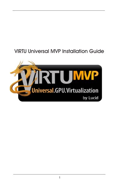 VIRTU Universal MVP Installation Guide - cover page