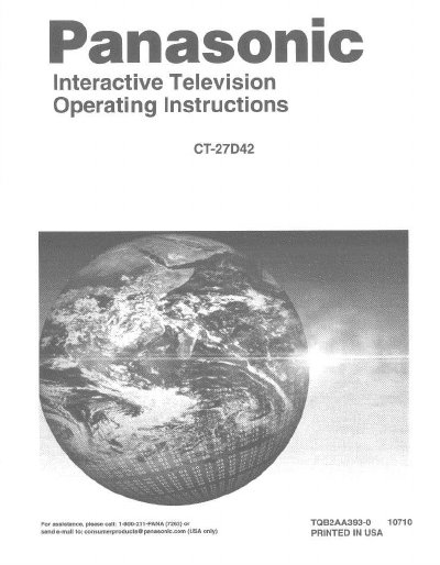 Panasonic CT-27D42 Interactive Television Operating Instructions - cover page