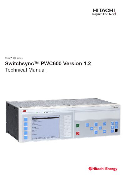 Relion® 650 series Switchsync™ PWC600 Technical Manual - cover page