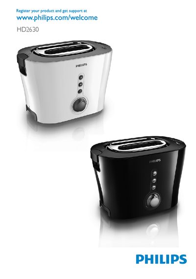 Philips HD2630 Toaster User Manual - cover page