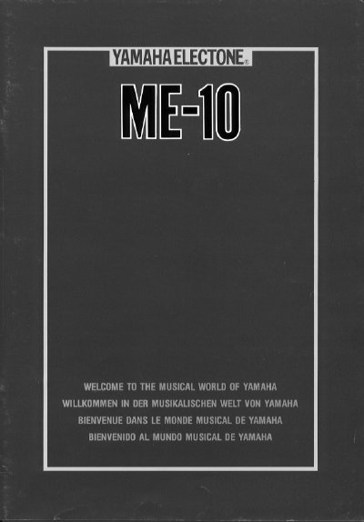 Yamaha ME-10 Electone User Manual - cover page
