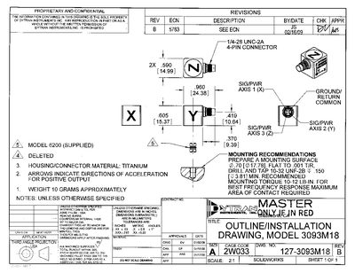 Dytran 3093M18 Accelerometer Installation Drawing - cover page