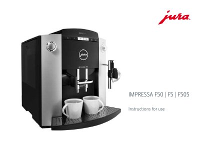 Jura IMPRESSA F50/F5/F505 User Manual - cover page