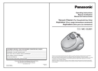 Panasonic MC-CG301 Vacuum Cleaner Operating Instructions - cover page