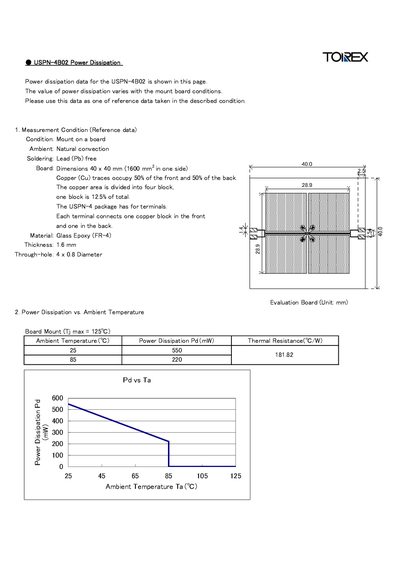 Torex USPN-4B02 Power Dissipation Datasheet - cover page