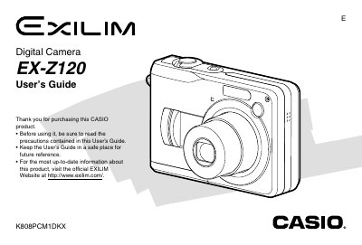 Casio EX-Z120 Digital Camera User's Guide - cover page