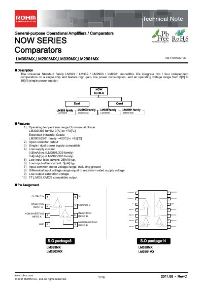 ROHM LM393MX Application Note - cover page
