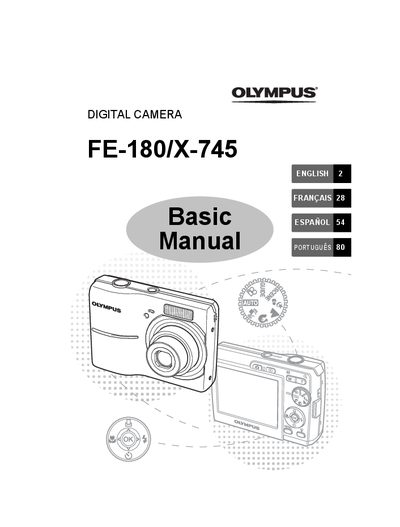 Olympus FE-180/X-745 Digital Camera Basic Manual - cover page