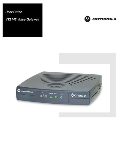 Motorola VT2142 Voice Gateway User Guide - cover page