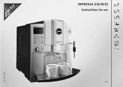 Jura Impressa E10/20/25 User Manual - cover page