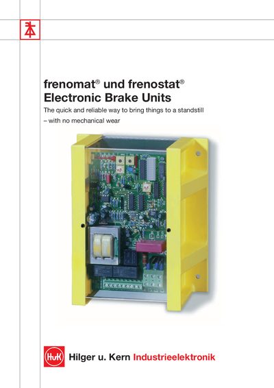 Hilger & Kern Frenomat 2 and Frenostat 2000 Brake Units Technology Data - cover page