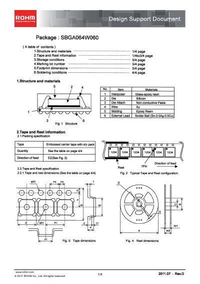 ROHM SBGA64W060 Manual - cover page