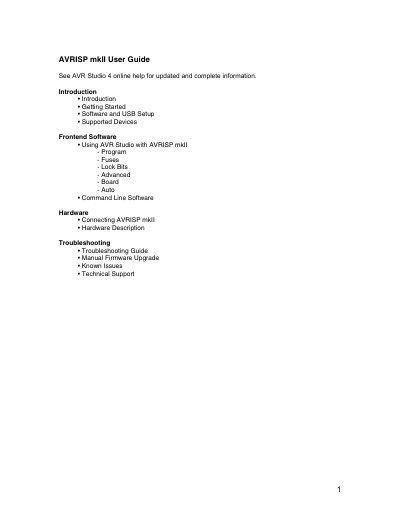 Atmel AVRISP mkII User Manual - cover page