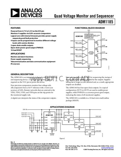 Analog Devices ADM1185 Datasheet - cover page
