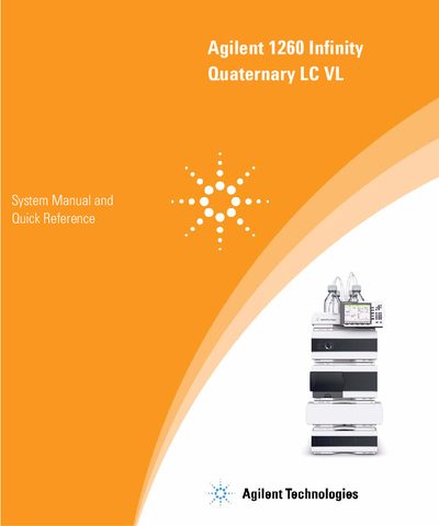 Agilent 1260 Infinity Quaternary LC VL System Manual Quick Reference - cover page