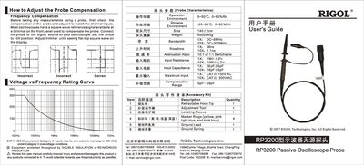 Rigol RP3200 Passive Oscilloscope Probe User Manual - cover page