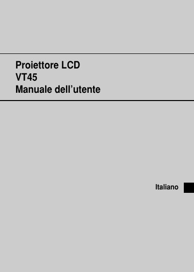 NEC VT45 Projector User Manual - cover page