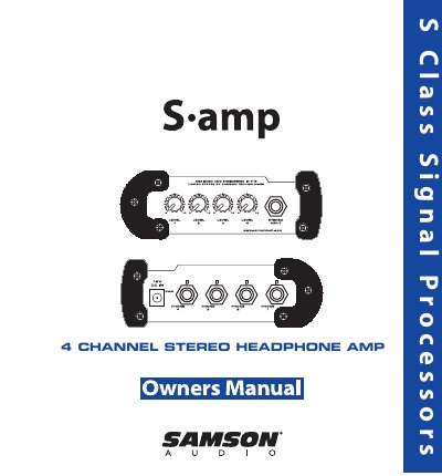 Samson S-amp 4-Channel Stereo Headphone Amplifier User Manual - cover page